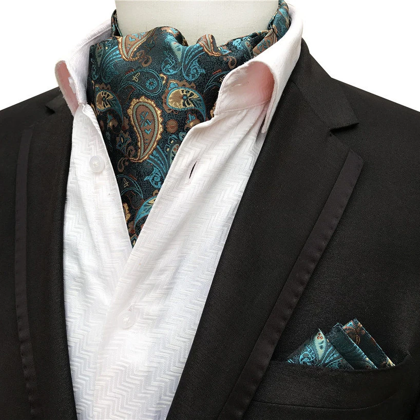 British Style Men Ascot Set Fashion Formal Scarf Neckerchief with ...