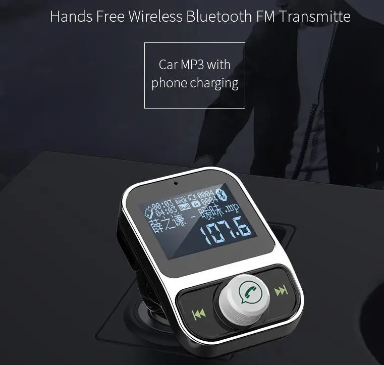 50 шт. fm-передатчик беспроводной Bluetooth FM громкой связи автомобильный комплект lcd Аудио Автомобильный MP3-плеер 3,5 мм AUX Adatper HY88