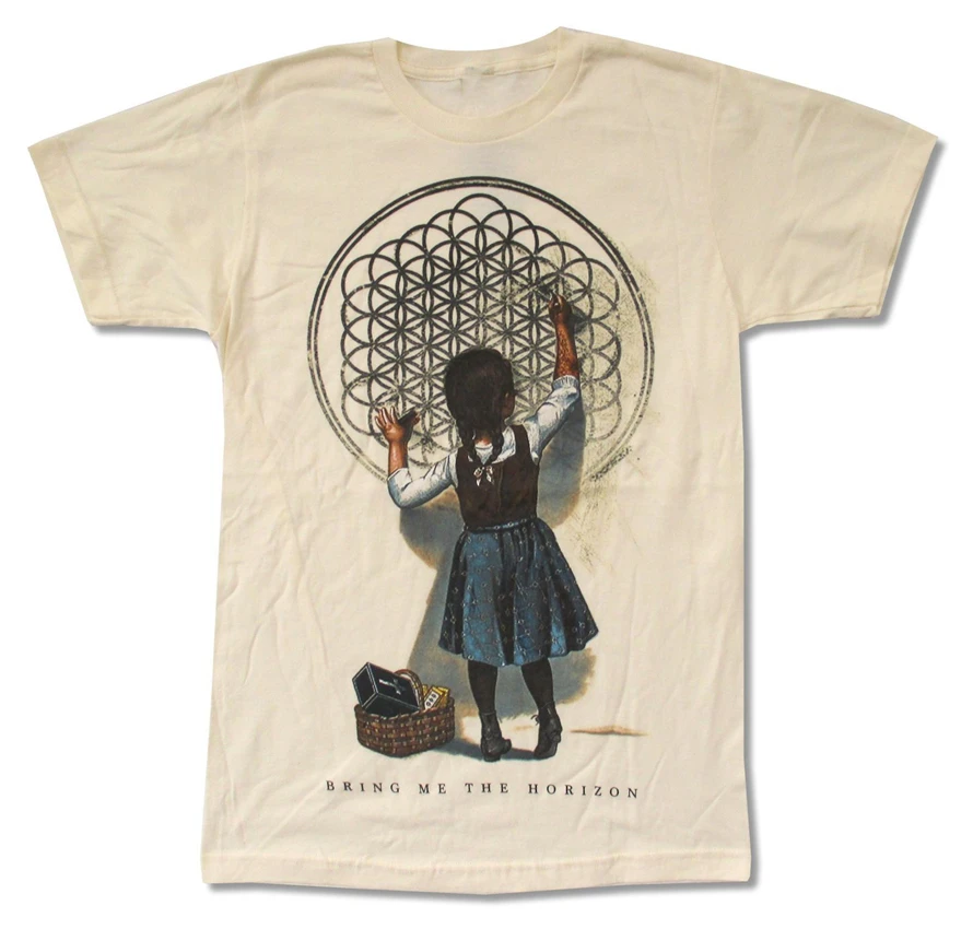 

Bring Me The Horizon School Girl Image Cream T Shirt New Adult Bmth Harajuku Funny Tee Shirt
