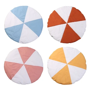 

Baby Soft Cotton Creeping Mat Crawling Pad Game Rugs Round Windmill Floor Carpet H55B