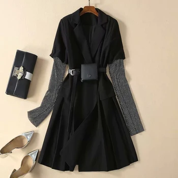 

HIGH QUALITY Newest Fashion 2020 Designer Blazer Women's Strass Sleeve Long Blazer Outer wear