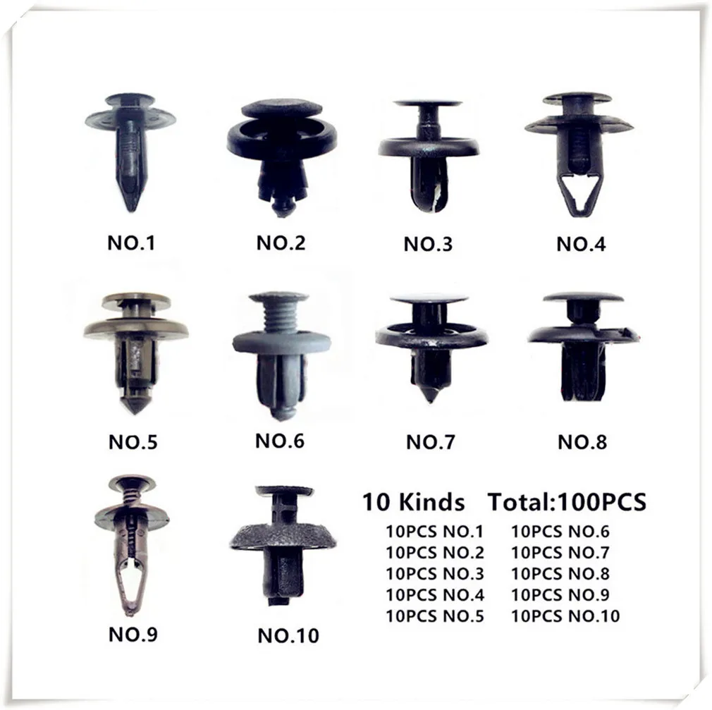 

100pcs Bumper auto Fender Screw Rivets Set Universal Car For Honda Pilot Insight HR-V CR-V Odyssey Jazz Fit Sports Ridgeline