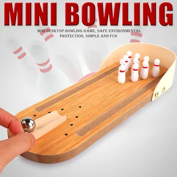 

Mini Desktop Bowling Game Set Wooden Kids Children Ball Board Game Toy Dropshipping