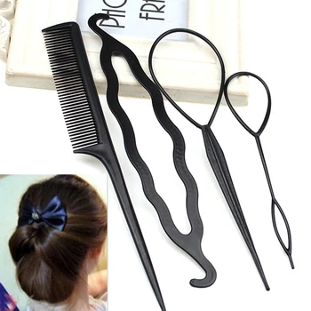 

4Pcs/set Hair Braider Set Magic Hair Styling Tools Hair Bun Maker Roller Hair Hairpin Braiding Twist Curler Styling Accessories