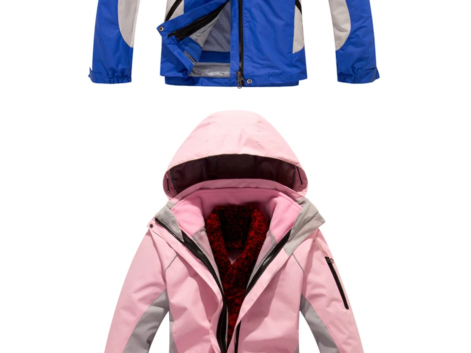 Спорт на открытом воздухе теплая зимняя женская Лыжная горный туризм; Кемпинг; Пешие Прогулки костюм куртка большого размера Лыжная куртка