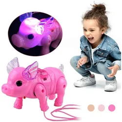 Jouet cochon marcheur électrique de couleur rose avec lumière, jouet électronique drôle et Musical pour enfants, cadeau d'anniversaire, animaux de compagnie, livraison gratuite 