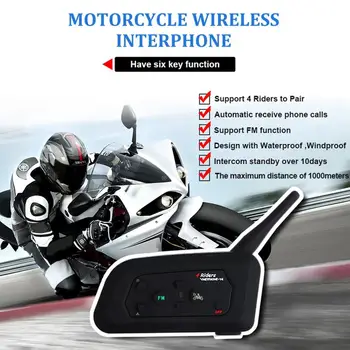 

1 Motorcycle Walkie-talkie V4 Full-duplex Real-time Call Helmet Walkie-talkie Headset 1200M Wireless Motorbike Intercom Connect