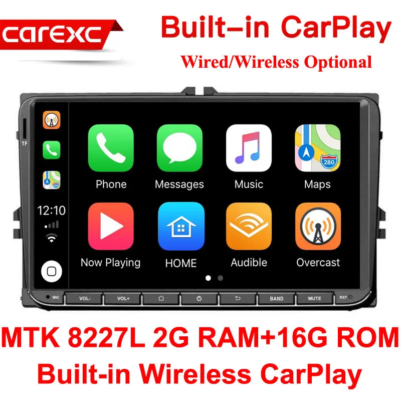 CarExc беспроводной CarPlay 2 din 9 ''Android 9,0 Радио Стерео gps Navi для VW Passat B6 CC Polo GOLF 5 6 Touran Jetta Tiguan Magotan - Цвет: MTK 16G ROM