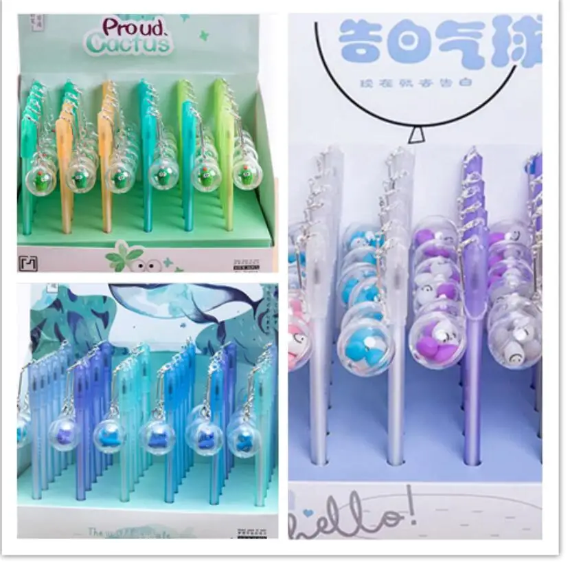 3 design whale cactus balloon gel pen cartoon neutral student prize office black ink write promotion gift 36pc/lot | Канцтовары для