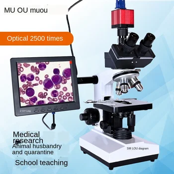 

HD optical binocular / trinocular microscope 2500 times professional biological aquaculture algae fish disease detection