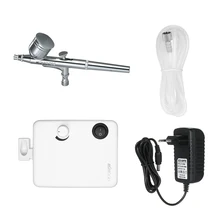 Мини двойного действия комплект компрессора для аэрографа краска для ногтей пистолет-распылитель 0,3 мм воздушная Кисть Макияж для тату бодиарта Краска Инструмент для ногтей