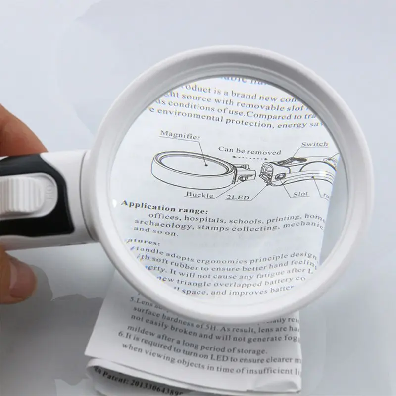 20x LED Small Handheld Lighted Magnifying Glass
