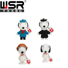 Мультфильм Snoopy usb 2,0 флеш-накопитель 32 Гб 64 Гб 128 ГБ маленькие глаза собака высокоскоростной usb ключ 4 ГБ 8 ГБ 16 ГБ милый подарок на день детей
