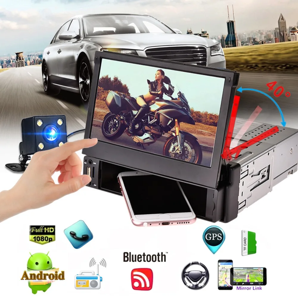 

Android 5.1 Bluetooth Car MP5 Multimedia Player GPS Navigation 7 inch HD Touch Screen Mobile Phone Interconnection TF FM TDA7786