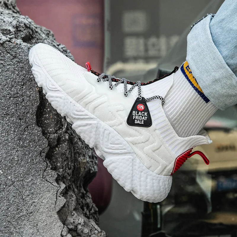 Zapatillas deporte blancas para hombre, Zapatos de plataforma cómodos, de tendencia, para correr, para estudiantes, novedad - AliExpress