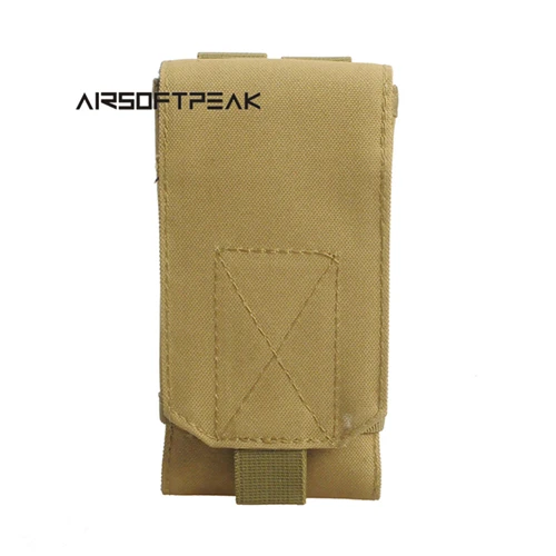 AIRSOFTPEAK 600D тактические Спортивные сумки Molle 5,5 дюймов поясные сумки для охоты и пеших прогулок EDC сумка для мобильного телефона сумка для аксессуаров - Цвет: Tan