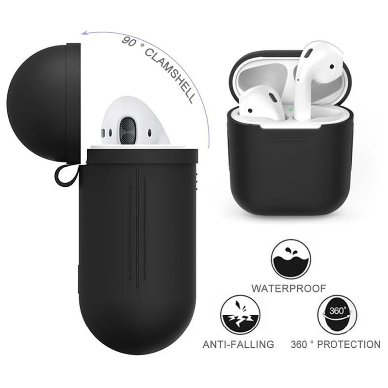 6 шт./компл. силиконовый защитный чехол и приемная коробка и анти-потерянный ремешок и ушные крючки для Apple AirPods чехол