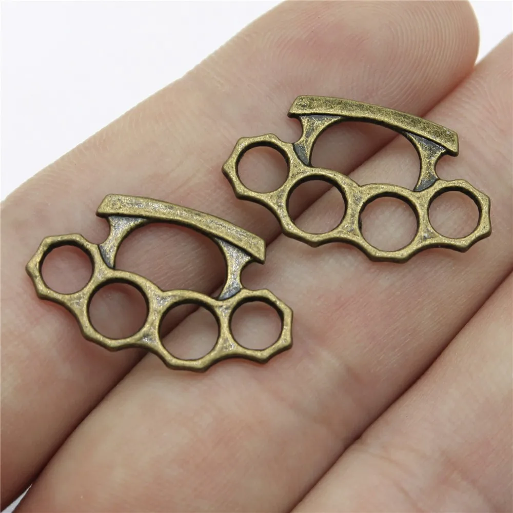 20pcs 24x14mm Pendant Brass Knuckles Charm Pendants For Jewelry Making 2 Colors Knuckles Pendants