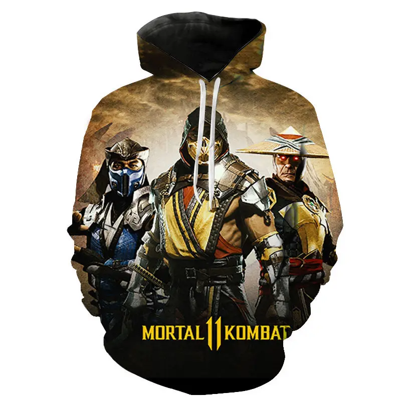 2020 крутые толстовки с капюшоном в стиле игры Mortal Kombat для мужчин и женщин Детская