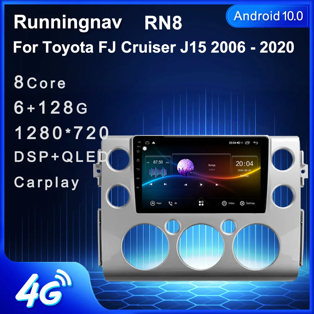 

4G LTE Android 10,1 для Toyota FJ Cruiser J15 2006 - 2020 Автомагнитола мультимедийный видеоплеер навигация GPS RDS без Dvd