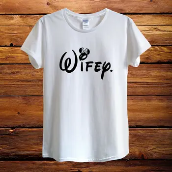 

Wifey Wife Wedding Gift Love Minni Mouse Top Design T-Shirt Unisex Women Fitted