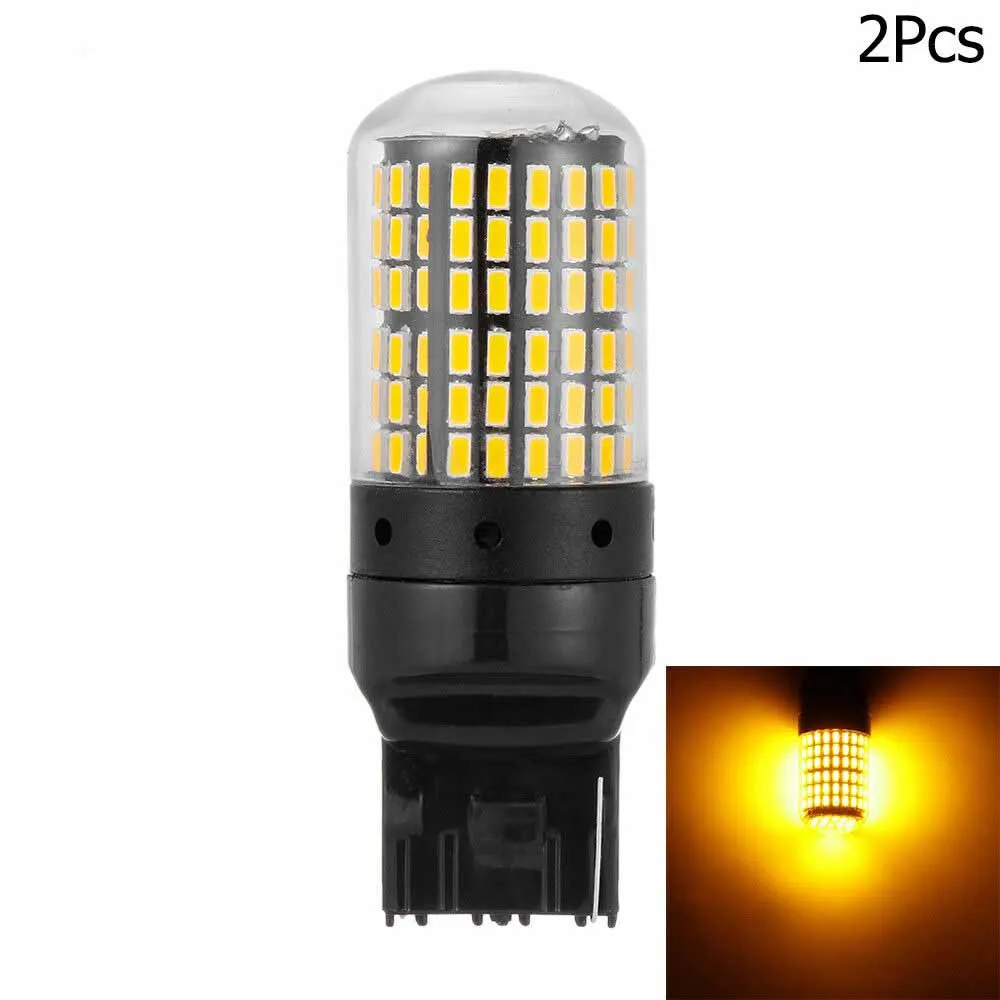 

2X 7440 144 LED Car Turn Signal Light 12V 24V Fog Light Bulb Truck Trailer Amber Tail Lamp RV Camper Accessories Universal