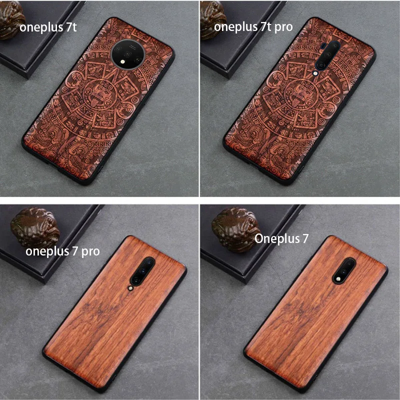 Резной деревянный ящик для OnePlus 8T 7 Pro 8 противоударный чехол бампер из ТПУ