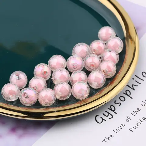 Transparent Symphony AB Earth Beads Acrylic Ab Color Beads Accessories Handmade Beaded diy Bracelet Necklace Material