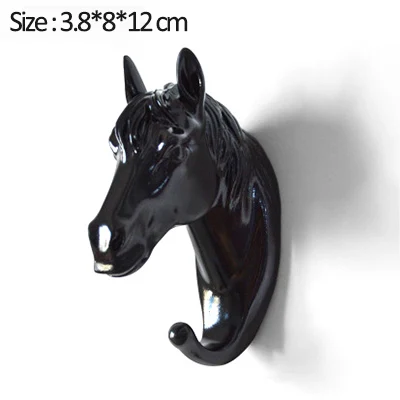 Black-horse Декоративные крючки для ключей, крючки в виде животных, держатель для подвесных крючков, многофункциональный настенный крючок для дома, настенный крючок, держатель для дома, настенный крючок - Цвет: Black-horse