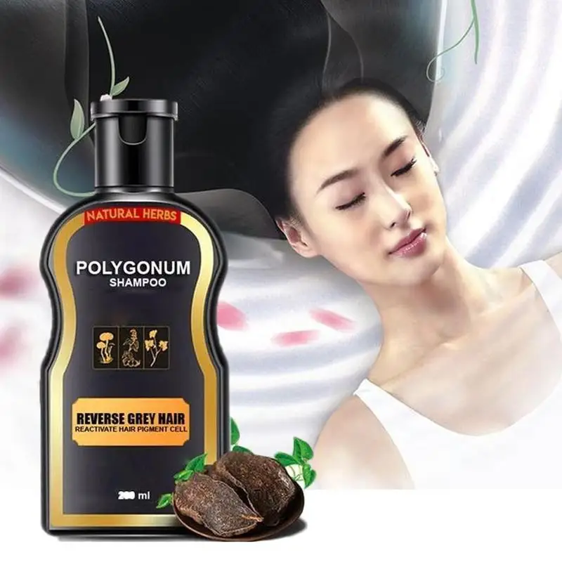 200ml Hair Shampoo Permanent Black Color Anti Gray Hair Treatment White Removal Natural Herbal BlackHair Shampoo Grey Reverse 200ml Hair Shampoo Permanent Black Color Anti Gray Hair Treatment White Removal Natural Herbal BlackHair Shampoo Grey Reverse