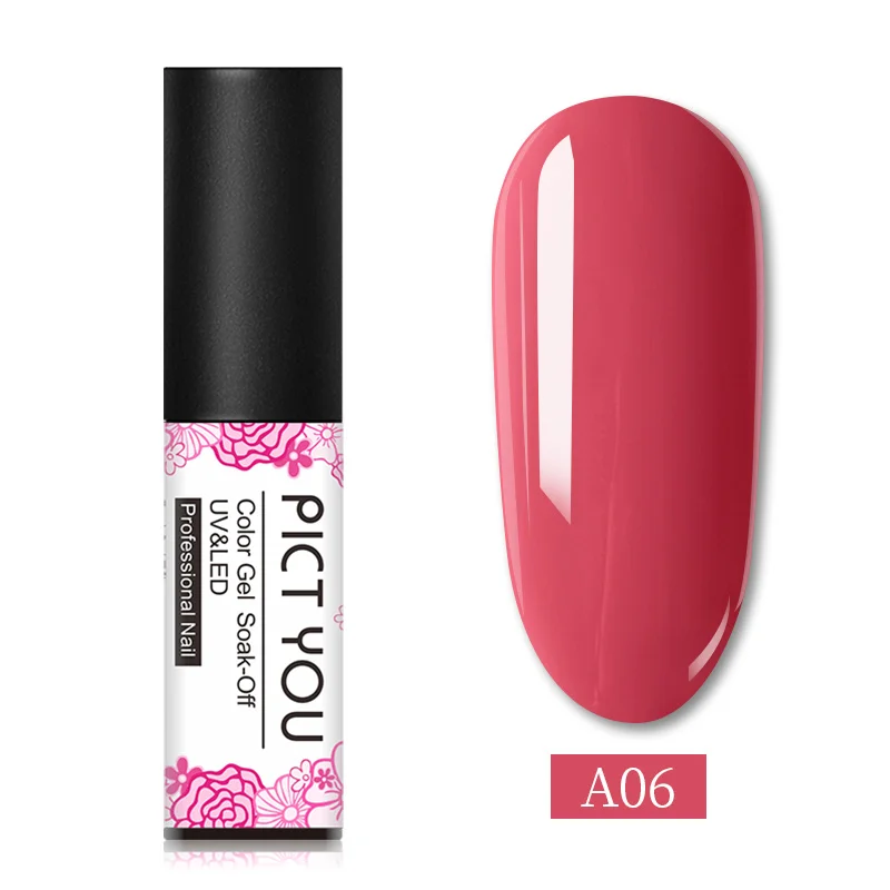PICT YOU 5 мл Гель-лак для ногтей Полупостоянный гель uv Vernis светодиодный Гель-лак для маникюра впитывающийся Гибридный Гель-лак для ногтей - Цвет: A06