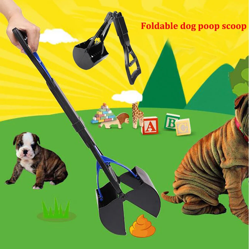 Artículo caliente Pala plegable de limpieza para mascotas, accesorio para recoger excrementos, para el inodoro, para el exterior de larga distancia, utensilio para recoger excrementos 73oNzNpjx