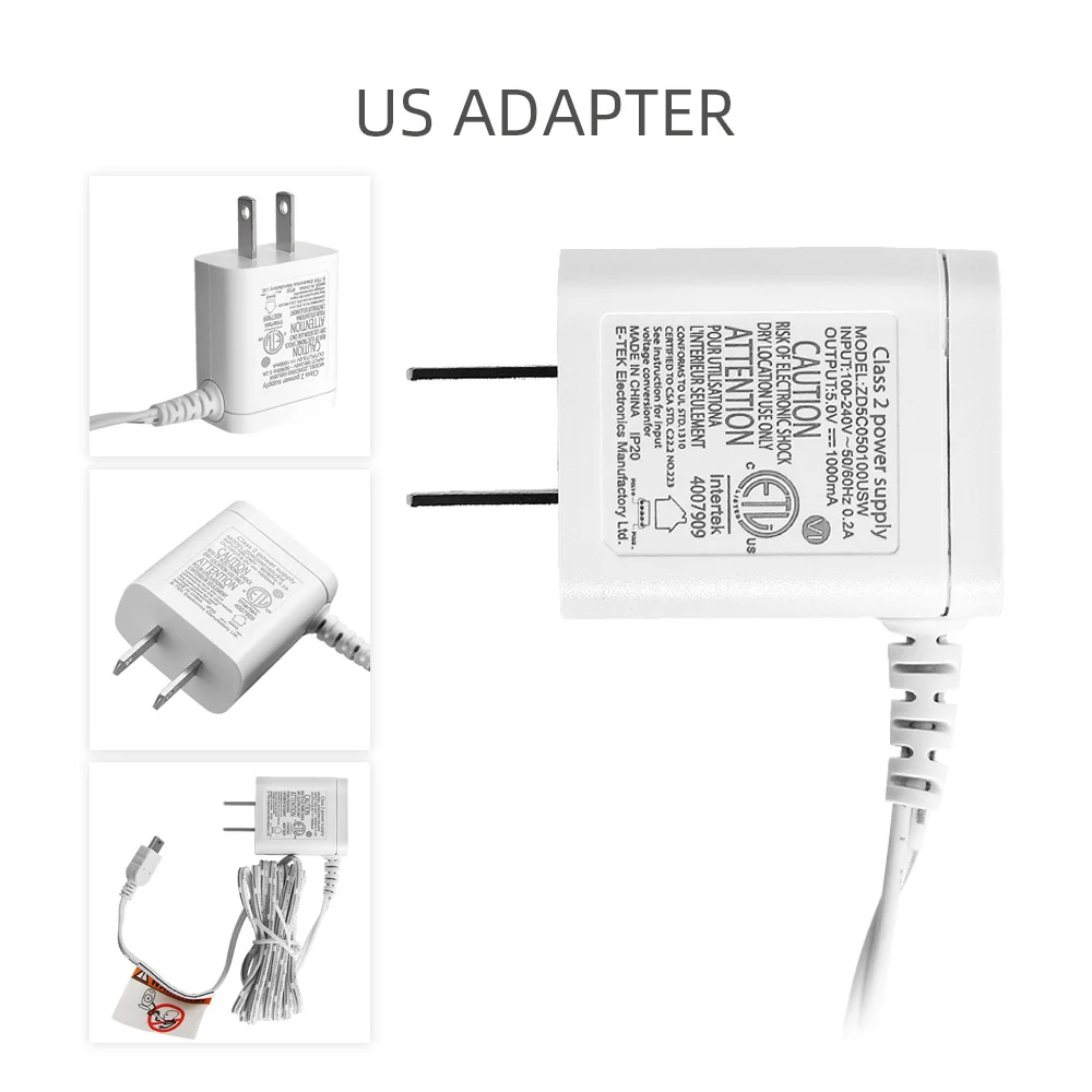 DC 5V 1000mA 100 240V 50/60HZ Мощность адаптер Зарядное устройство для Видеоняни и радионяни