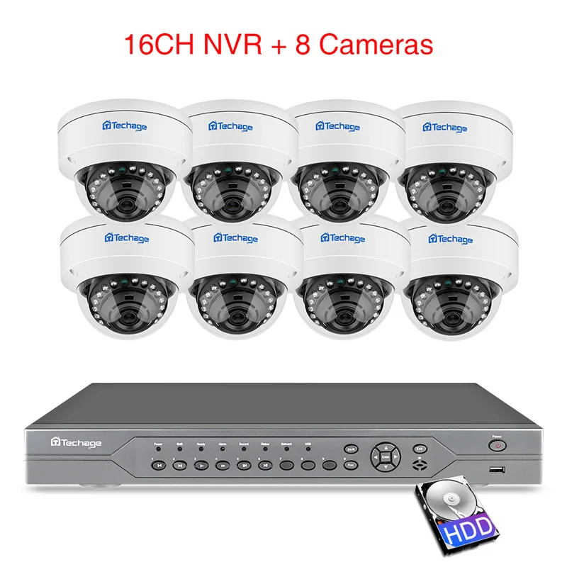 H.265 16CH 5MP POE NVR комплект системы видеонаблюдения Антивандальная Крытая купольная ip-камера аудио запись P2P комплект видеонаблюдения - Цвет: 16CH NVR 8 Cameras