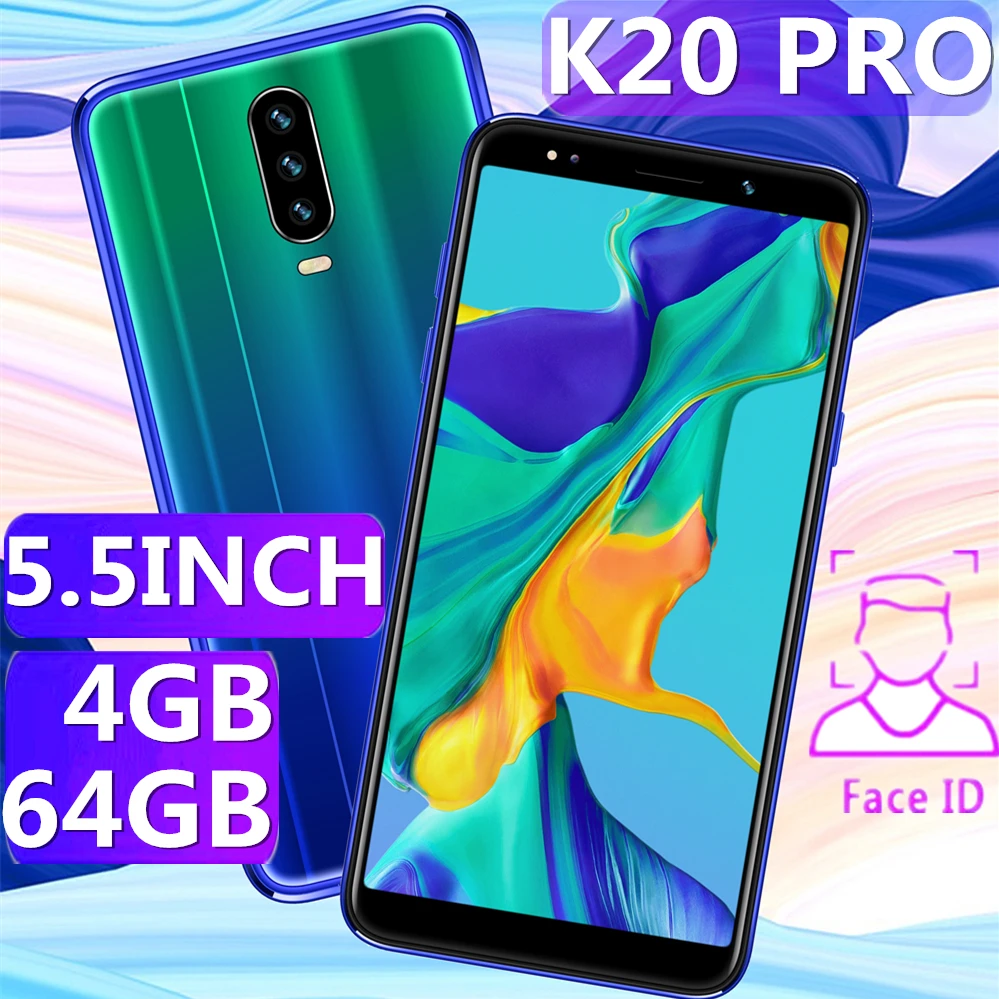 Original K20 Pro Mobile Phone 5.5Inch 4GB RAM 64GB ROM 8MP Camera Smartphones Android Face unlocked CellPhones