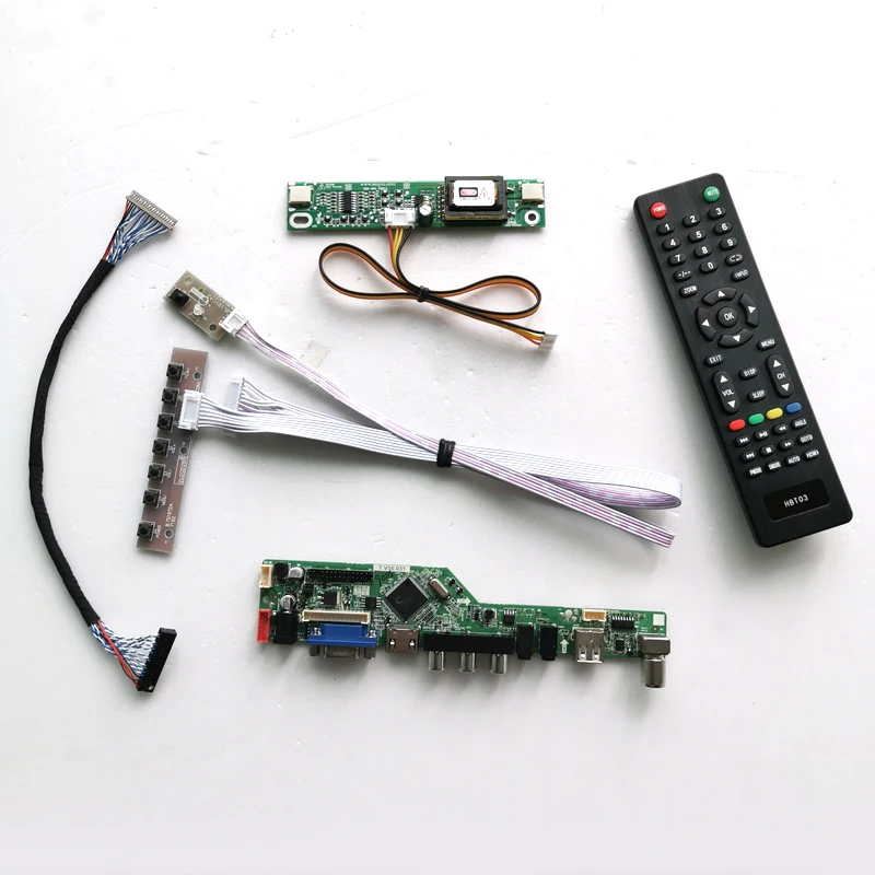 Для LM150X06-A4K7/A4K8/A4M1 ЖК-панель TV56 плата контроллера USB VGA HDMI AV RF LVDS 20Pin 2CCFL клавиатура+ инвертор+ пульт дистанционного управления DIY kit