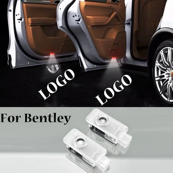 

For Bentley Flying spur Bentayga Continental 2 Pieces Car Welcome Light Door Logo Courtesy Lamp Projector Wireless Light