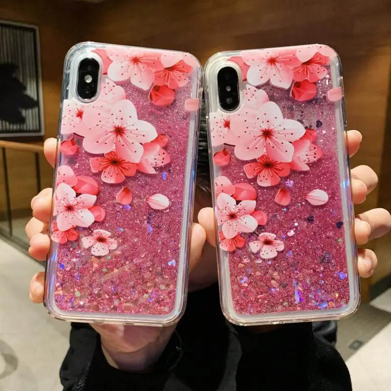 Fla mi ngo Жидкий чехол для Xiaomi Redmi Note 6 5 Pro 7 4X 6A A1 8 Lite 9 se динамик с блестками зыбучие