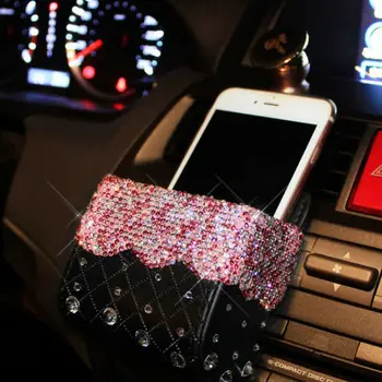 

1pcs Car Storage Box Bling Diamond Holder Air vent Decor Accessories 11*11*6CM