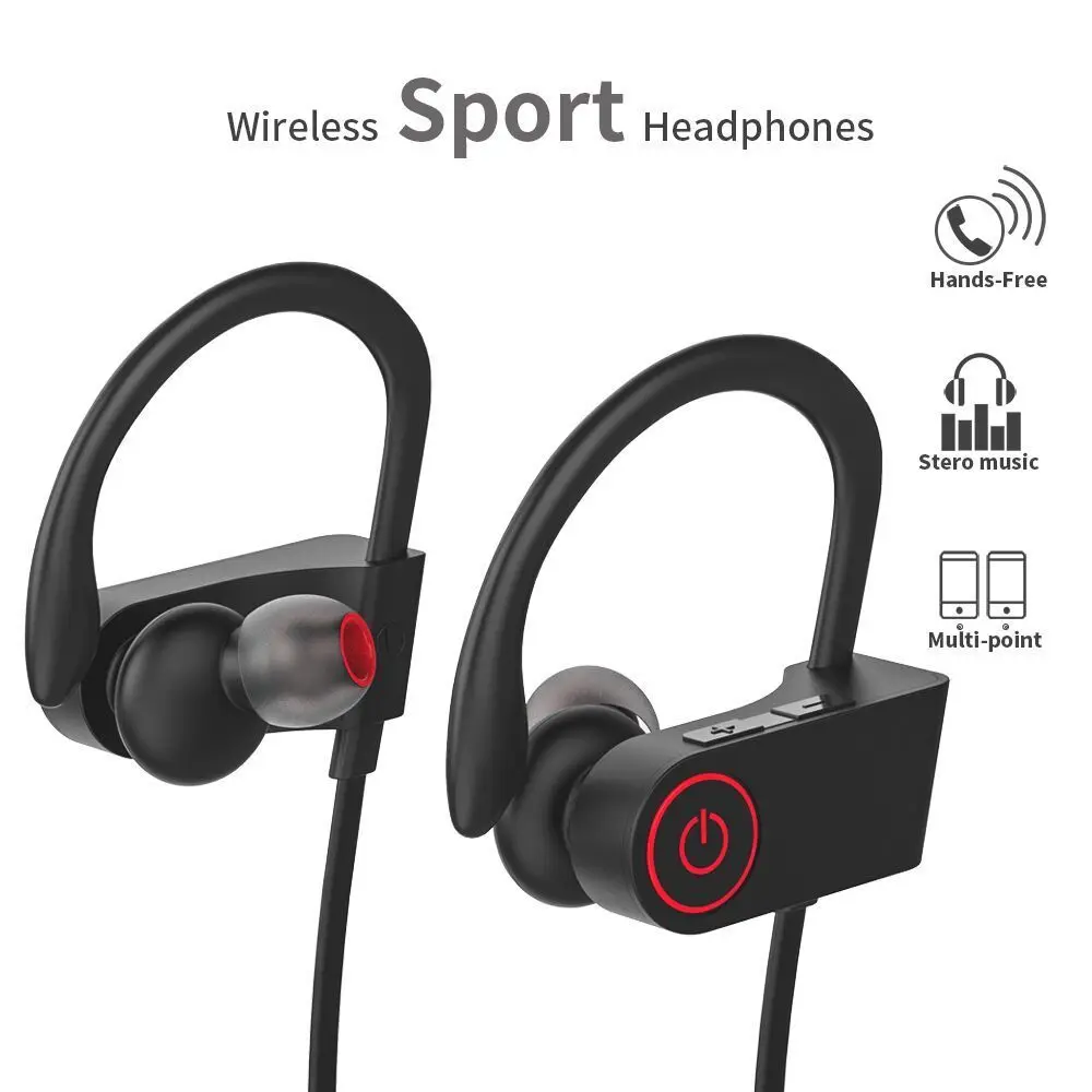 Wireless bluetooth headset sports sweatproof stereo microphone earbud earphone Compatible Bluetooth Electronic Devices