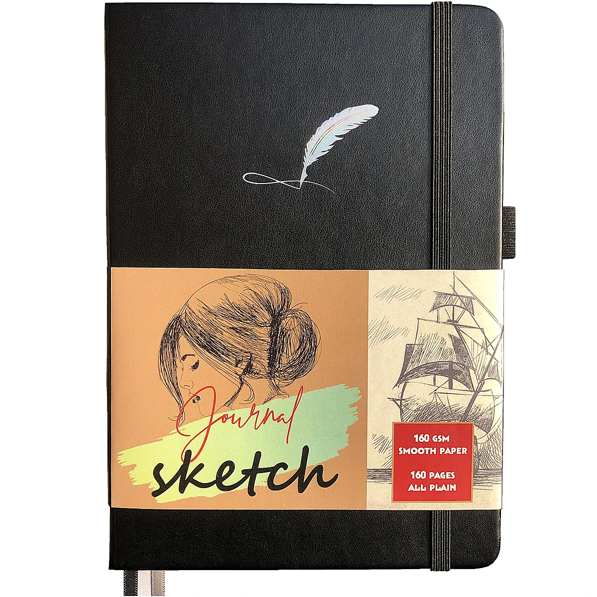 A5 Size Hardcover Sketchbook 5.8*8.3 INCH 160 Pages 160 Gsm Bamboo