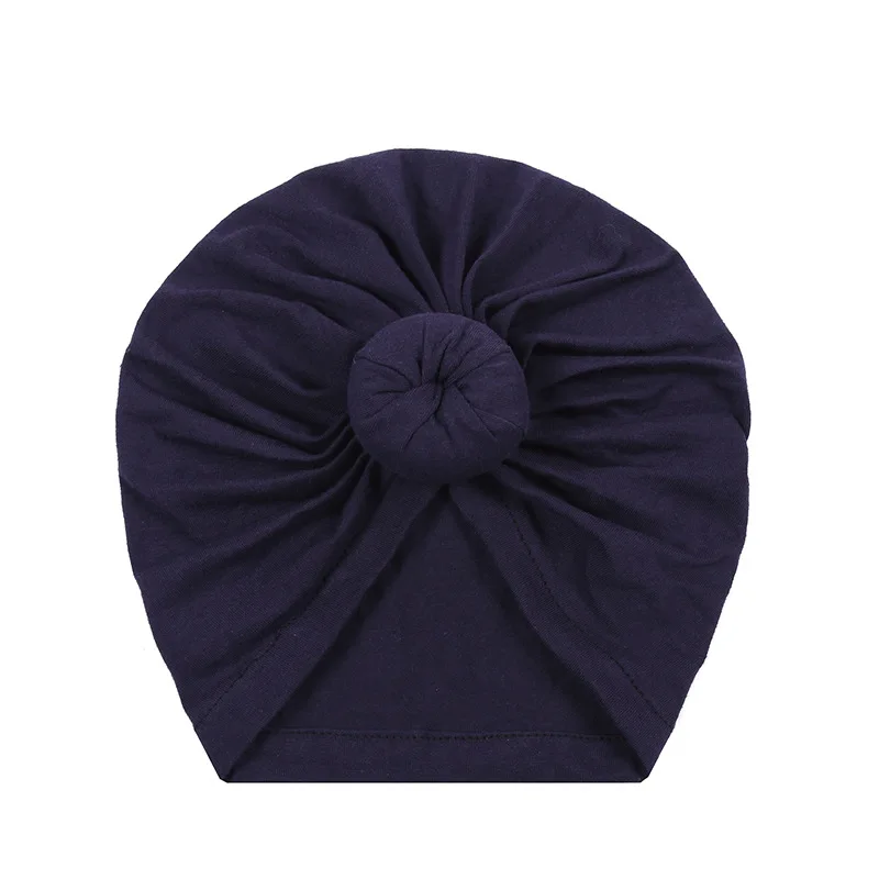 Navy Blue Вязаная шапка Neatral, индийская Кепка, хлопковая, Европейский, американский стиль, стиль, Детский комплект головных уборов, одноцветная шапка для родителей и детей - Цвет: Navy Blue