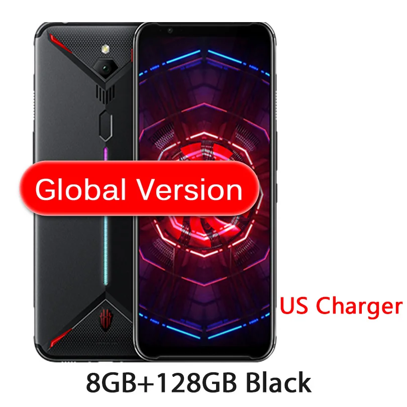 Global 8G 128G Black Универсальный мобильный телефон zte nubia Red Magic 3 6,65 дюймов, Восьмиядерный процессор Snapdragon 855, фронтальная камера 48 МП, задняя камера 16 Мп, 8 ГБ, 128 ГБ, игровой телефон - Цвет: Global 8G 128G Black