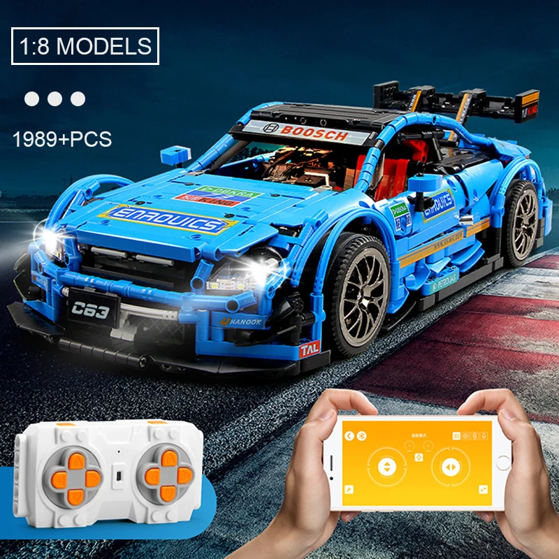 

1989pcs Technic Series the C63 RC Sports Racing Car Model Building Blocks Motor Power Compatible Legoness MOC 6687 Children Toys