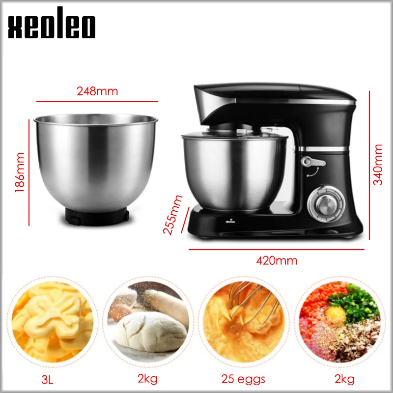 XEOLEO Stand mixer Food blender Meat grinder 3in1 Food processor 6.5L Dough kneader mixer Planetary Food Mixer Kitchen machines