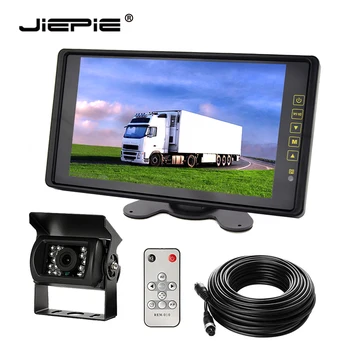 

JIEPIE Backup Rear View Camera System 9''Rear view mirror monitor with IR Waterproof Rear View Camera Kit for Trailer,Trucks,Bus