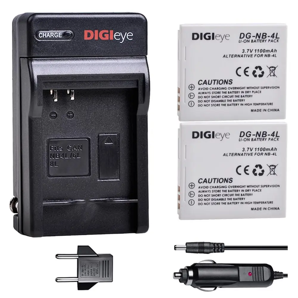 

NB-4L NB4L Battery + Charger Kit for Canon ELPH 330HS 300 HS 100 HS ELPH 310 HS Powershot SD1400 IS SD750 SD600 SD1100 IS