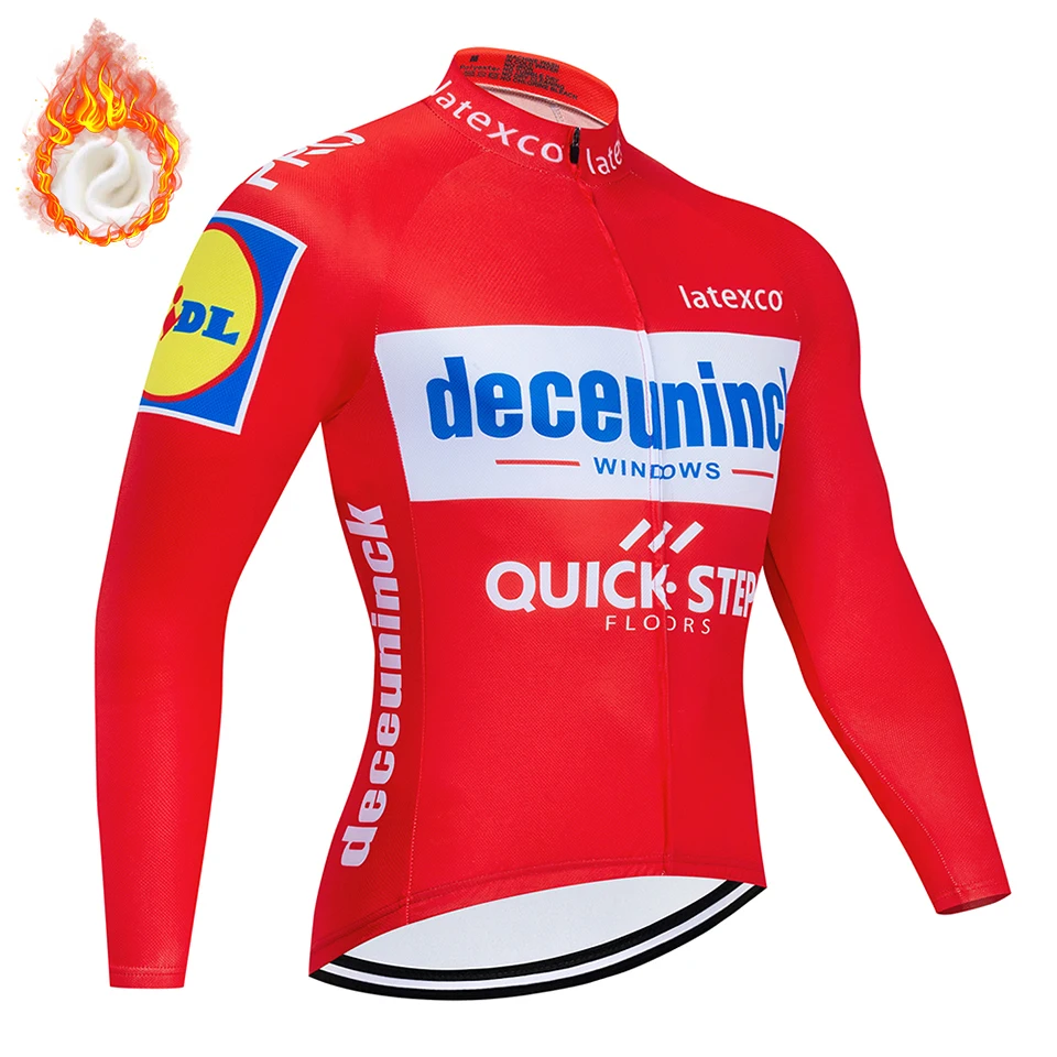Красный Быстрый Ropa Ciclismo Invierno Зимний Велоспорт Джерси термальный флис с длинным рукавом Велоспорт одежда Набор велосипед одежда - Цвет: 7