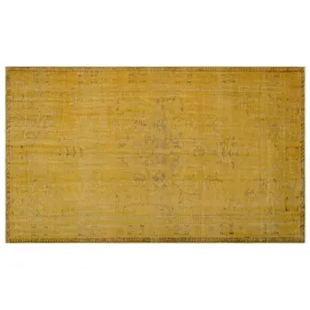 

Handmade Yellow Vintage Overdyed Turkish Area Rug 184x314 Cm-6'0''X10'4''