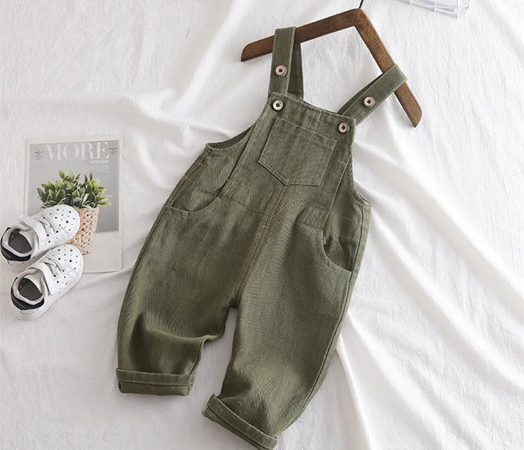 Children's Jumpsuit Fashion Korean Pocket Baby Overalls Toddler Boys Pants Spring Autumn Casual Newborn Baby Girls Jumpsuits New